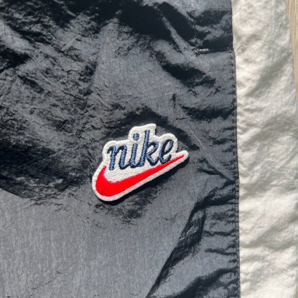 Vintage Style Nike Script Logo Track Pants Black White Y2K Baggy Joggers Small - Picture 3 of 9
